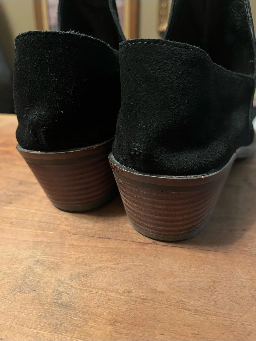 Lucky Brand Fausst Bootie Black Oiled Suede Boots Size 9M Boot Leather